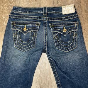 Vintage True Religion Low Rise Ankle Skinny Jean with Gold Rhinestones 💎